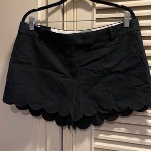 J. Crew Black Scalloped 4” Shorts-Size 12 (NWT)